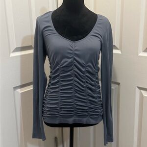 Last Tango Charcoal Ruched Long Sleeve Top